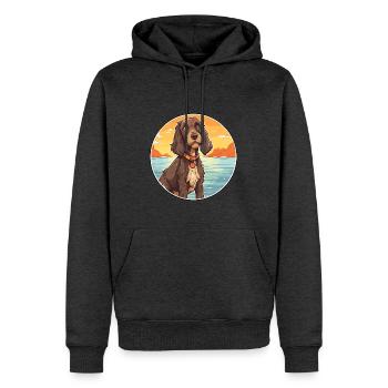 Pudelpointer Hund Rasse Cartoon Kawaii Clipart Hund - Männer Premium Bio Hoodie - Anthrazit meliert - Vorne - Thijin (182cm)