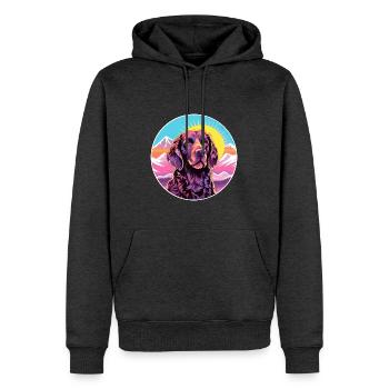 Pudelpointer Hunderasse Cartoon Kawaii Aquarell - Männer Premium Bio Hoodie - Anthrazit meliert - Vorne - Thijin (182cm)