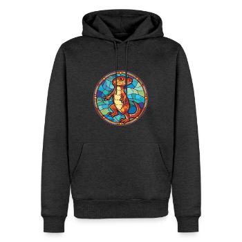 Bunte Aquarell-Tierillustration des Salamanders - Männer Premium Bio Hoodie - Anthrazit meliert - Vorne - Thijin (182cm)