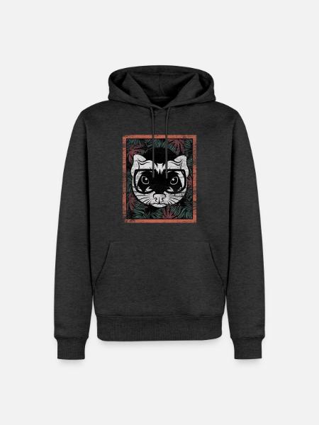 Neugieriges Frettchen Hawaiiurlaub - Männer Premium Bio Hoodie - Anthrazit meliert