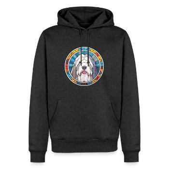 Alter englischer Schäferhund Hunderasse buntes Aquarell - Männer Premium Bio Hoodie - Anthrazit meliert - Vorne - Thijin (182cm)