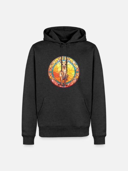 Känguru Bunte Aquarell-Tierillustration - Männer Premium Bio Hoodie - Anthrazit meliert