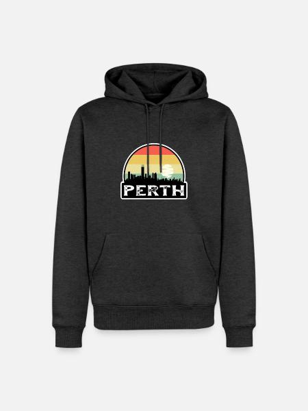 Perth Australien Flagge Skyline Reise-Souvenir - Männer Premium Bio Hoodie - Anthrazit meliert