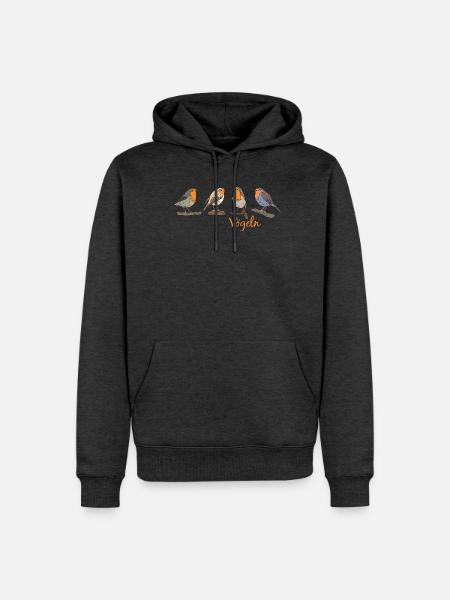 Vögeln - Männer Premium Bio Hoodie - Anthrazit meliert