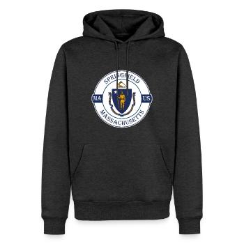 Springfield Massachusetts Flagge USA Reisesouvenir - Männer Premium Bio Hoodie - Anthrazit meliert - Vorne - Thijin (182cm)