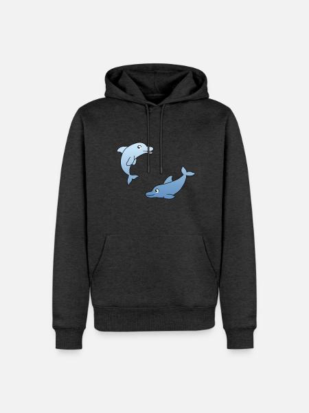 Dolphin - Männer Premium Bio Hoodie - Anthrazit meliert