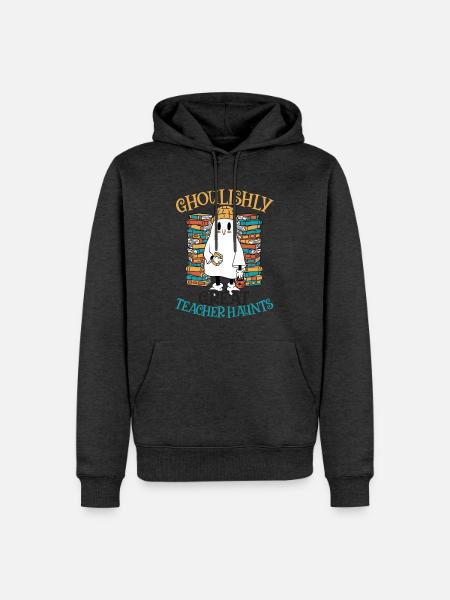 Schaurig-schöner Lehrer spukt an Lehrer-Halloween - Männer Premium Bio Hoodie - Anthrazit meliert