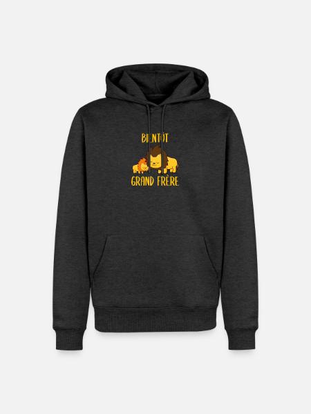 Bientôt Grand Frère - Männer Premium Bio Hoodie - Anthrazit meliert