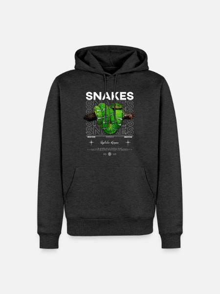 Smaragdbaum-Boa-Schlangenhüter Reptilienhüter - Männer Premium Bio Hoodie - Anthrazit meliert