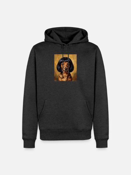Lustiger Hund Dackel Bob Haarschnitt - Männer Premium Bio Hoodie - Anthrazit meliert