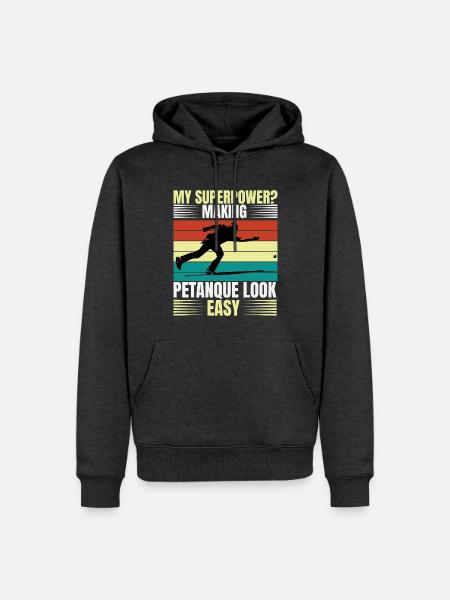 Superkraft: Boule leicht aussehen lassen - Männer Premium Bio Hoodie - Anthrazit meliert