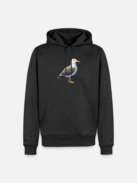 Möwe - Männer Premium Bio Hoodie - Anthrazit meliert