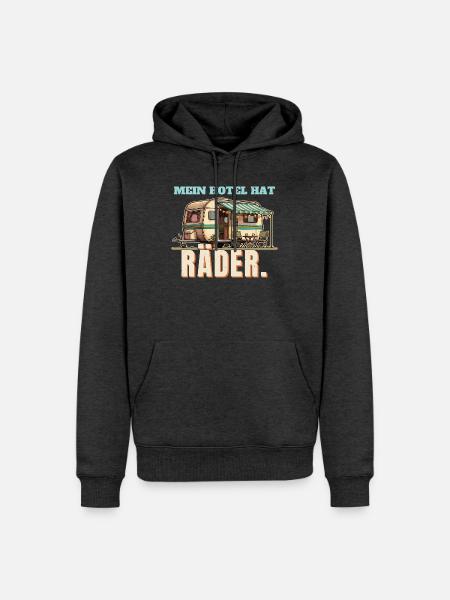 Wohnwagen - Hotel mit Rädern - Männer Premium Bio Hoodie - Anthrazit meliert