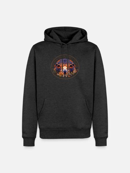Falkenblick Naturbeobachtung - Männer Premium Bio Hoodie - Anthrazit meliert