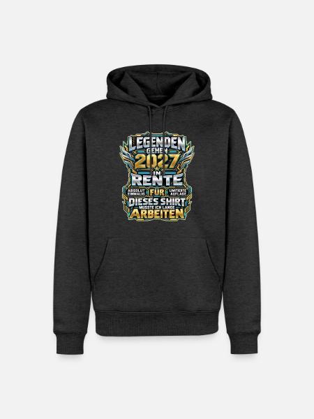 Legenden gehen 2027 in Rente - Männer Premium Bio Hoodie - Anthrazit meliert