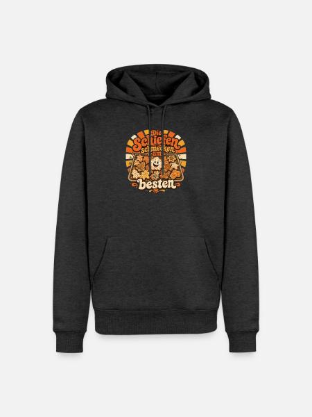 Die Schiefen schmecken am besten - Männer Premium Bio Hoodie - Anthrazit meliert