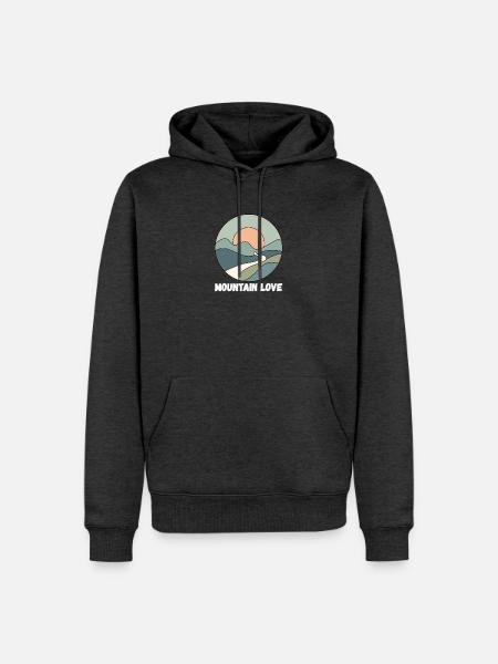 Sonnenpfad über Berglandschaft - Männer Premium Bio Hoodie - Anthrazit meliert