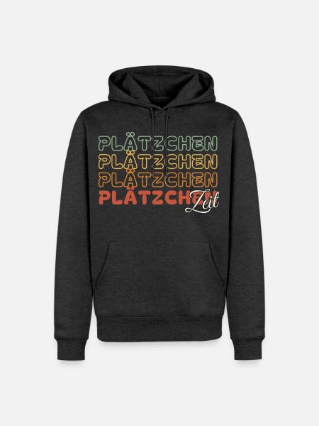 Plätzchen Zeit - Retro - Männer Premium Bio Hoodie - Anthrazit meliert
