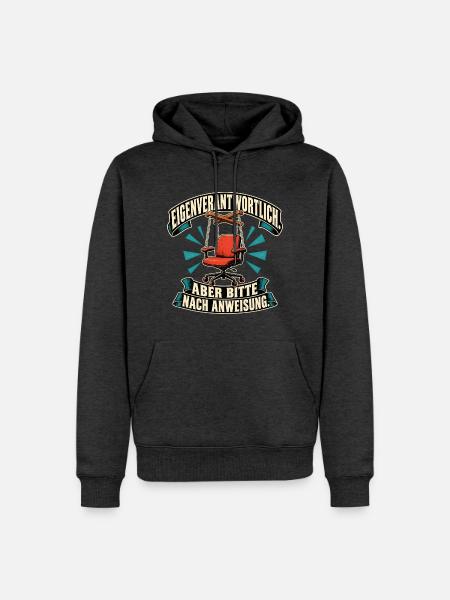 Eigenverantwortlich – aber Nachweisung - Männer Premium Bio Hoodie - Anthrazit meliert