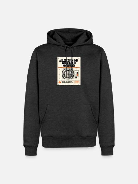 Luftschleuse ohne Sauerstoff - Männer Premium Bio Hoodie - Anthrazit meliert