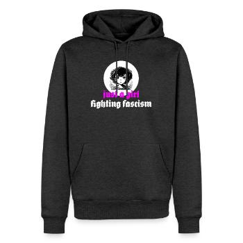 just a girl fighting fascism - Männer Premium Bio Hoodie - Anthrazit meliert - Vorne - Thijin (182cm)