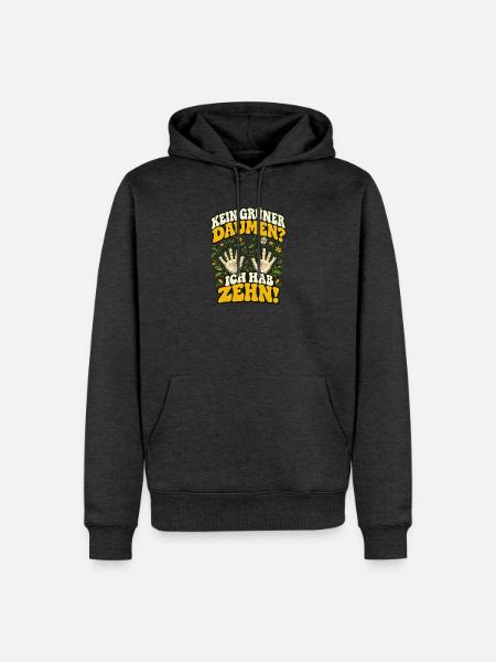 Kein Grüner Daumen? Zehn! - Männer Premium Bio Hoodie - Anthrazit meliert