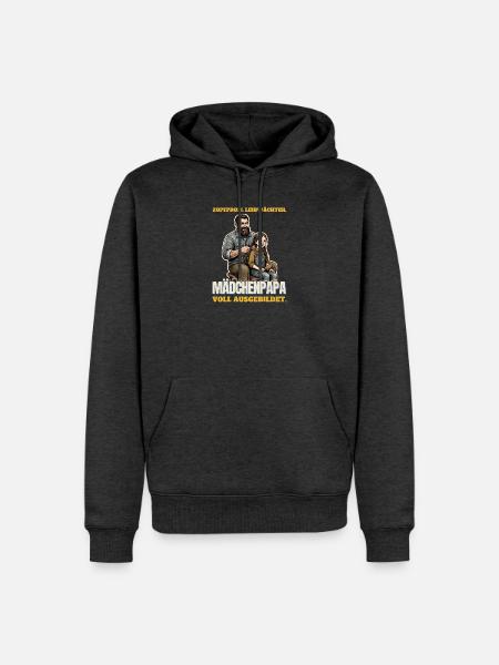 Mädchenpapa: Zopfprofi und Leibwächter - Männer Premium Bio Hoodie - Anthrazit meliert