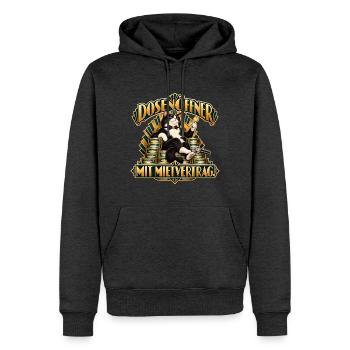 Dosenöffner mit Mietvertrag - Männer Premium Bio Hoodie - Anthrazit meliert - Vorne - Thijin (182cm)