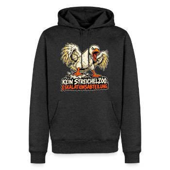 Gans aus der Eskalationsabteilung - Männer Premium Bio Hoodie - Anthrazit meliert - Vorne - Thijin (182cm)
