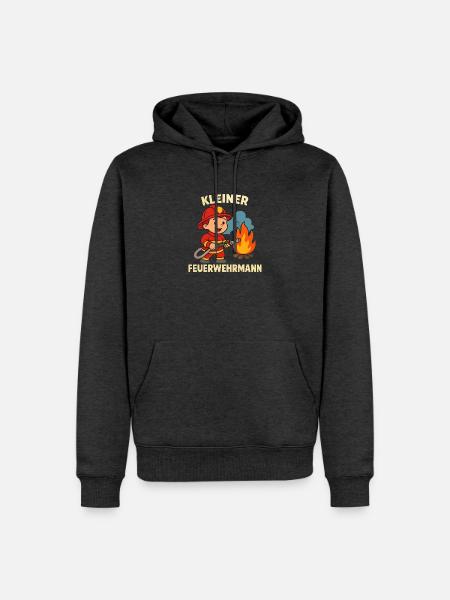 Kleiner Feuerwehrmann Geschenk - Männer Premium Bio Hoodie - Anthrazit meliert