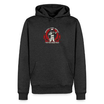 Bester Feuerwehrmann und Papa der Welt Feuerwehr - Männer Premium Bio Hoodie - Anthrazit meliert - Vorne - Thijin (182cm)