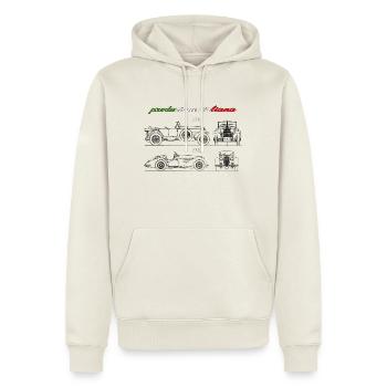 in Italien produzierter Oldtimer - Männer Premium Bio Hoodie - Naturweiß - Vorne - Nico (187cm)