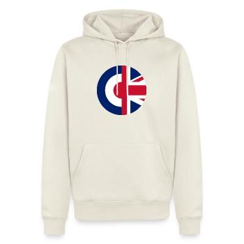 Britische Mods - Männer Premium Bio Hoodie - Naturweiß - Vorne - Nico (187cm)