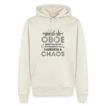 hautbois - Sweat à capuche Premium bio Homme - blanc cassé - Devant - Nico (187cm)