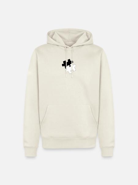 Puzzle - Männer Premium Bio Hoodie - Naturweiß