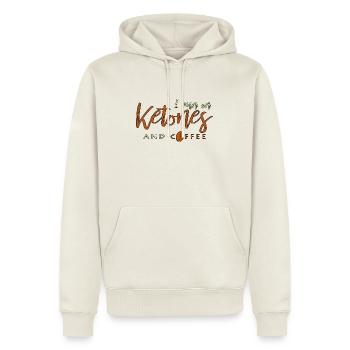I Run On Ketones And Coffee Keto saying gift - Men’s Premium Organic Hoodie - off white - Front - Nico (187cm)