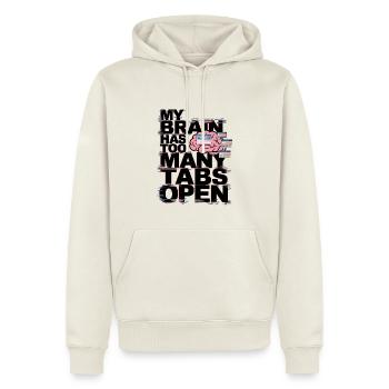 Mein Gehirn hat zu viele Tabs geöffnet - Männer Premium Bio Hoodie - Naturweiß - Vorne - Nico (187cm)