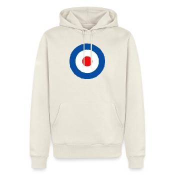 Britische Rundum-Roundel Retro - Männer Premium Bio Hoodie - Naturweiß - Vorne - Nico (187cm)