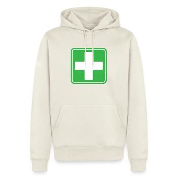 First Aid Medical Cross Safety Sign Vector Icon - Men’s Premium Organic Hoodie - off white - Front - Nico (187cm)
