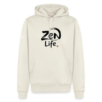 Zen Life: paix et équilibre - Sweat à capuche Premium bio Homme - blanc cassé - Devant - Nico (187cm)