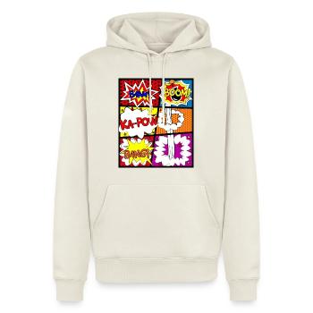 Comic Comicbook Comicbuch Cartoon Anime Manga Boom - Männer Premium Bio Hoodie - Naturweiß - Vorne - Nico (187cm)