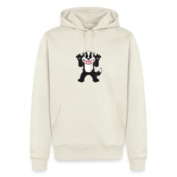 Blaireau - Sweat à capuche Premium bio Homme - blanc cassé - Devant - Nico (187cm)