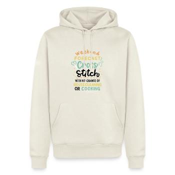 Cross Stich Handarbeiten - Männer Premium Bio Hoodie - Naturweiß - Vorne - Nico (187cm)