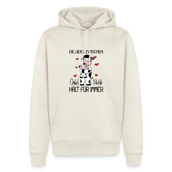 Onkel Nichte Liebe Spruch Kuh Kühe Familie - Männer Premium Bio Hoodie - Naturweiß - Vorne - Nico (187cm)