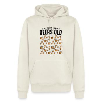 Bierkrüge Muster Kollektion Geburtstag 50 - Männer Premium Bio Hoodie - Naturweiß - Vorne - Nico (187cm)