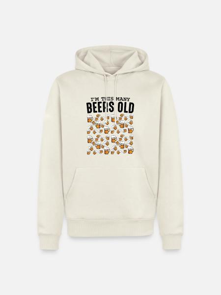 Beer Mug Pattern Collection Birthday 50 - Men’s Premium Organic Hoodie - off white