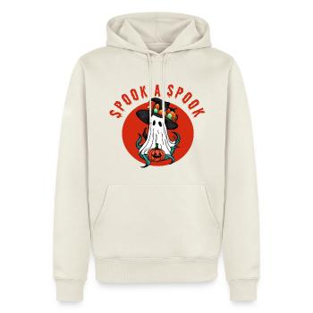 Erschrecke einen Spuk! - Männer Premium Bio Hoodie - Naturweiß - Vorne - Nico (187cm)