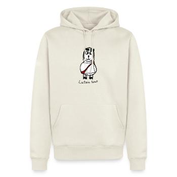 Latein ScHoF - Männer Premium Bio Hoodie - Naturweiß - Vorne - Nico (187cm)