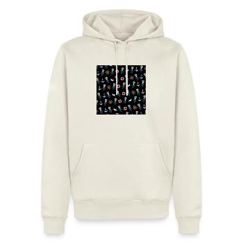 Marine - Männer Premium Bio Hoodie - Naturweiß - Vorne - Nico (187cm)