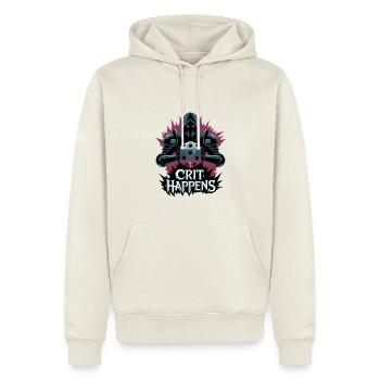 Les coups critiques se produisent - Sweat à capuche Premium bio Homme - blanc cassé - Devant - Nico (187cm)